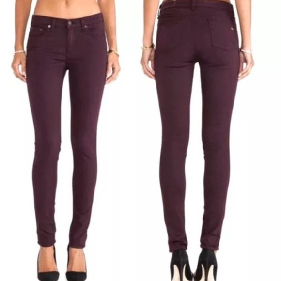 Rag & bone Skinny Jean in Burgundy size 25 - Picture 7 of 7
